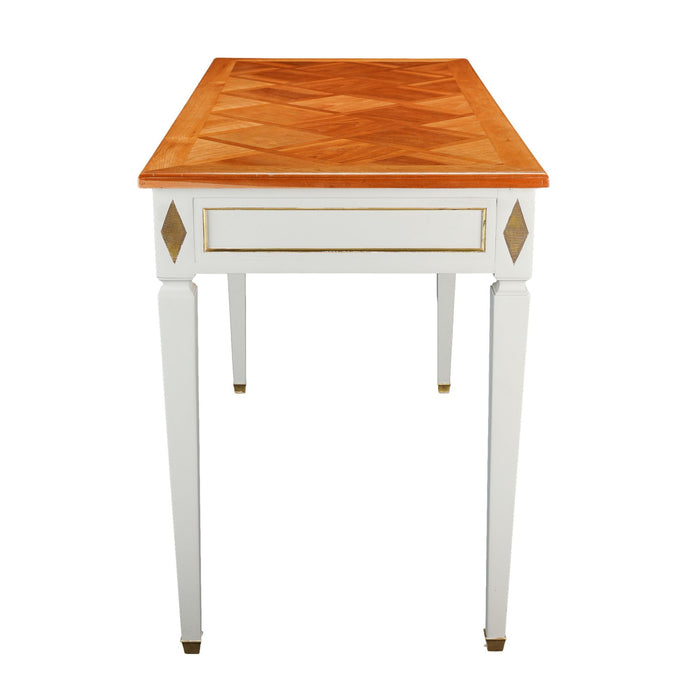 French fruitwood marquetry top writing table (1950’s)