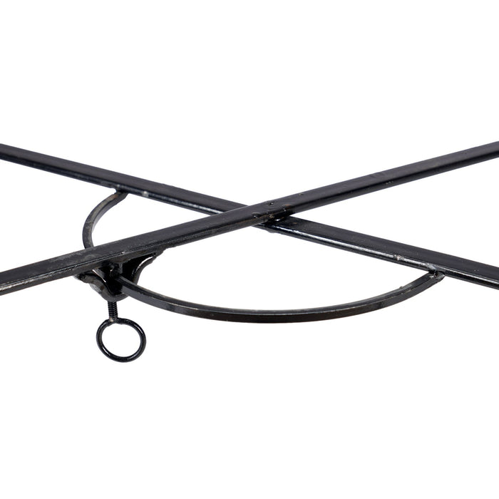 Mid Century folding black metal tray stand with gilt highlights (c. 1950's)