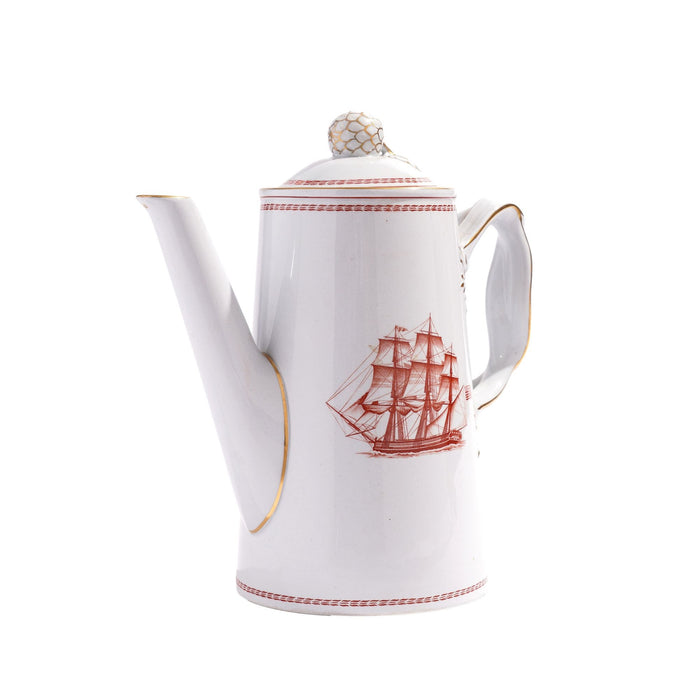 Lowestoft lighthouse coffee/tea pot in the Trade Winds pattern by Copeland Spode (1960-1995)