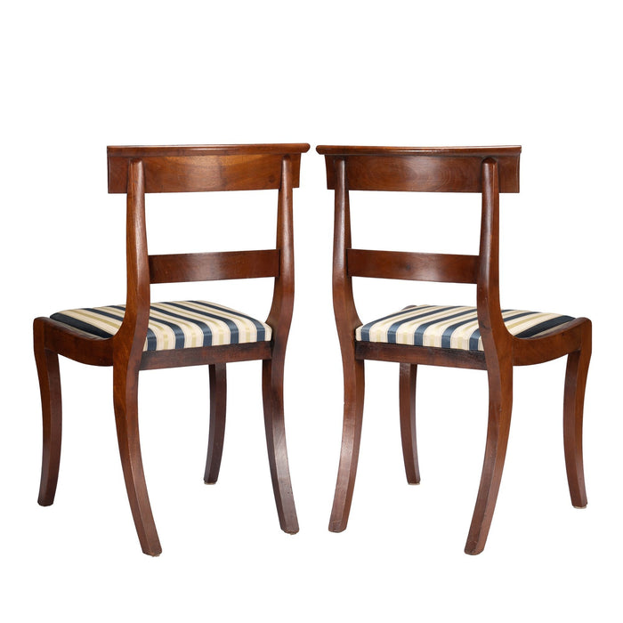 Pair of New York mahogany Klismos slip seat side chairs (c. 1825)