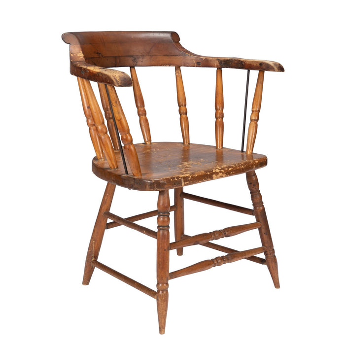 Distressed American firehouse armchair (c. 1835)