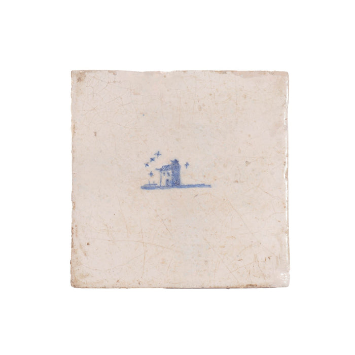 Set of 10 Delft miniature landscape tiles (1600’s)