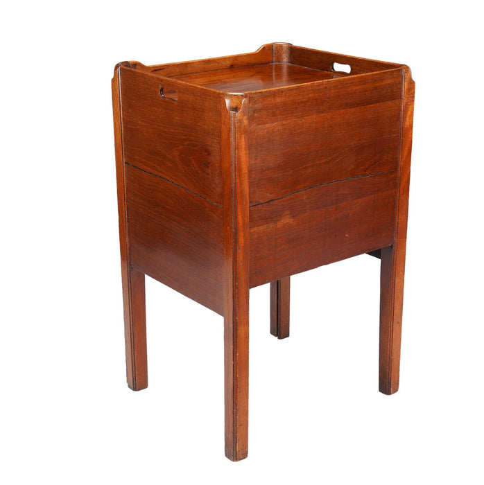 English Georgian gallery top commode (c. 1790-1810)