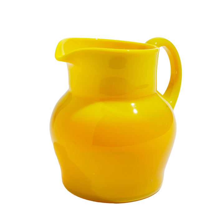 Vintage cadmium yellow opaline blown glass pitcher