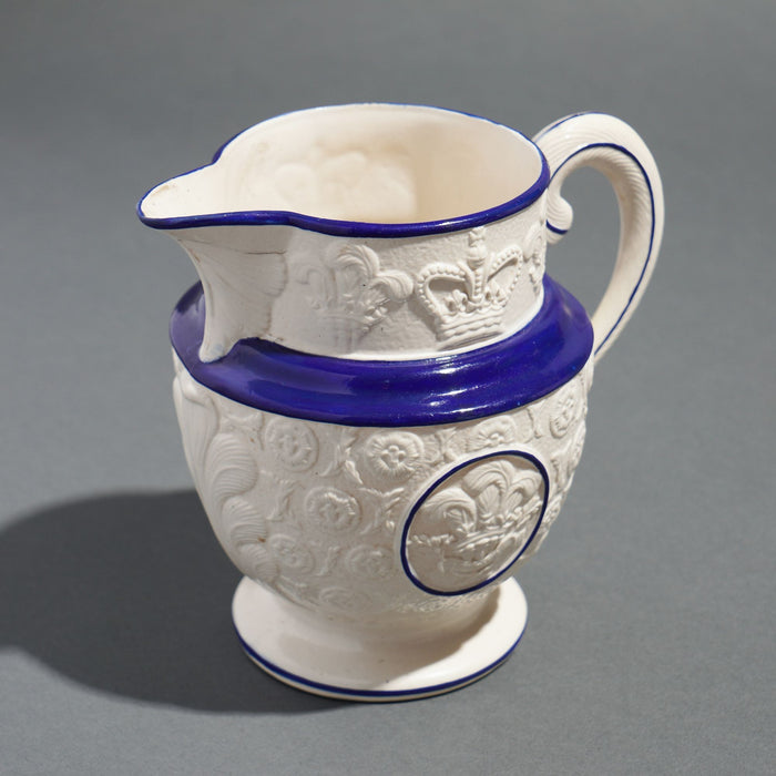 Staffordshire pitcher commemorating the coronation of George IV (1821)