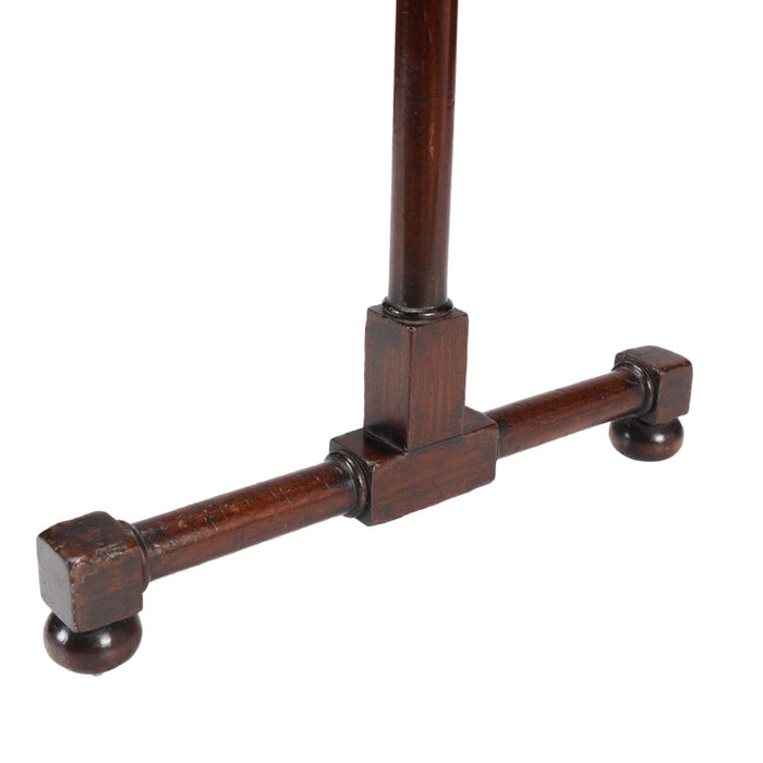 English oversized turned mahogany blanket rail with trestle base (c. 1800)