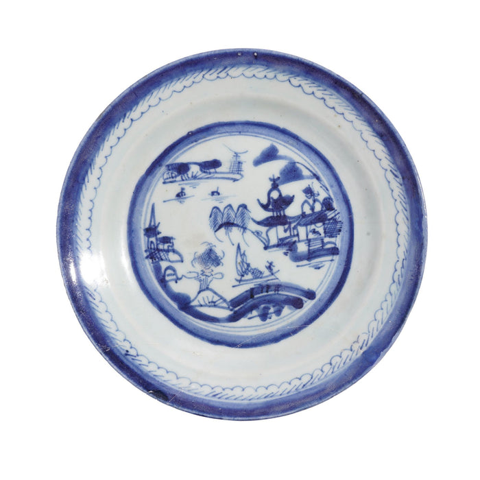 Set of 4 Chinese export Canton patterned tea plates (c. 1850-75)