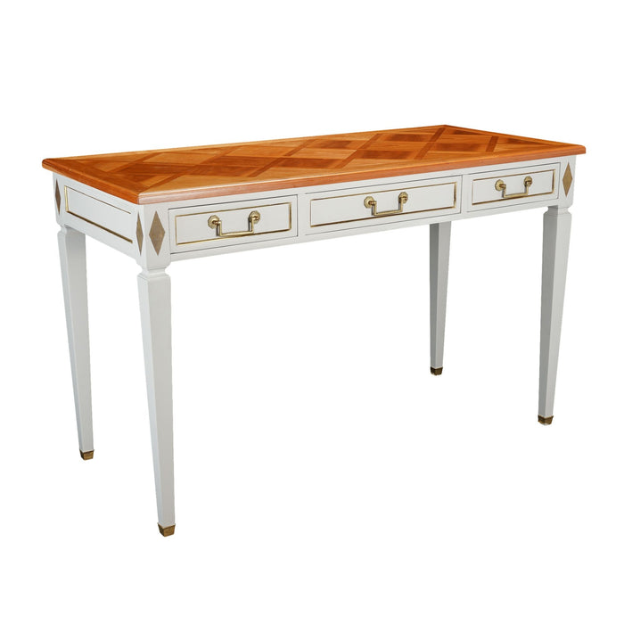 French fruitwood marquetry top writing table (1950’s)