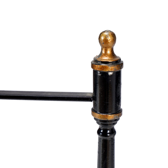 Mid Century folding black metal tray stand with gilt highlights (c. 1950's)