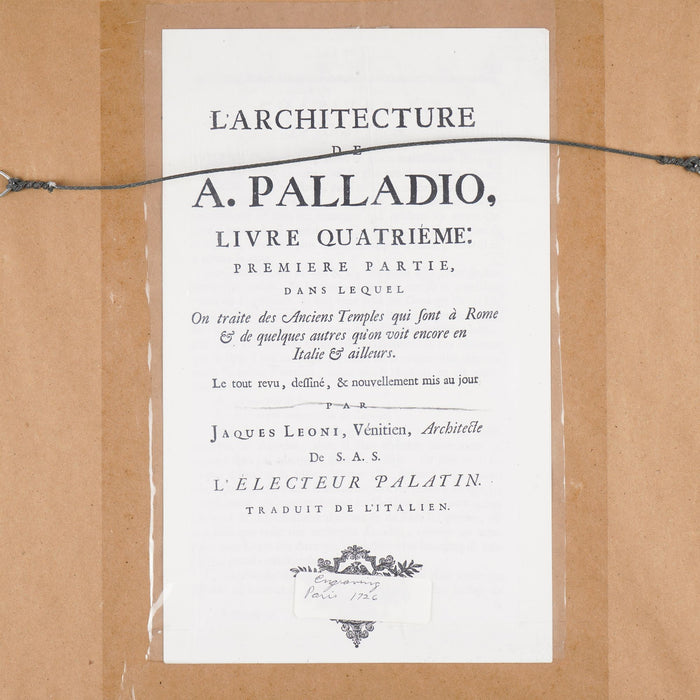 Two pages from "I Quattro libri dell'architettura" by Andre Palladio (c. 1715-20)