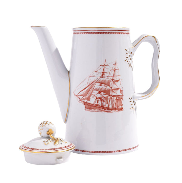 Lowestoft lighthouse coffee/tea pot in the Trade Winds pattern by Copeland Spode (1960-1995)