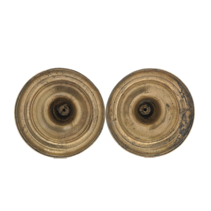 Pair of English Georgian cast paktong candlesticks (c. 1780)