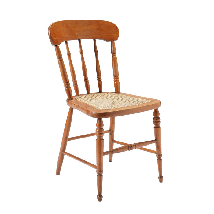 Set of 4 New England cane seat country Sheraton maple fancy chairs (c. 1840-60)