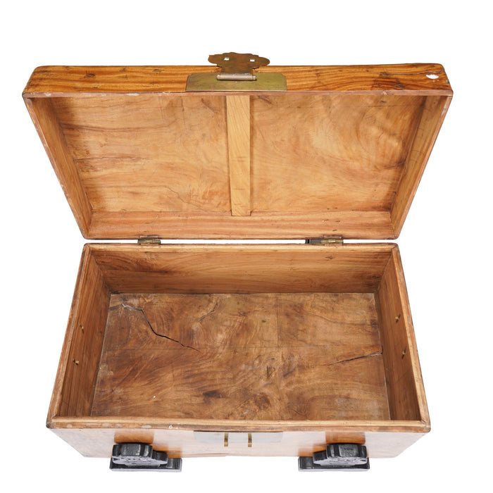 Chinese camphor wood trunk on ebonized hardwood stand (c. 1820)