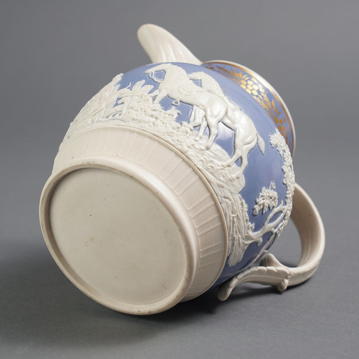 English stoneware hunt jug by Chetham & Woolley (c. 1793-1821)