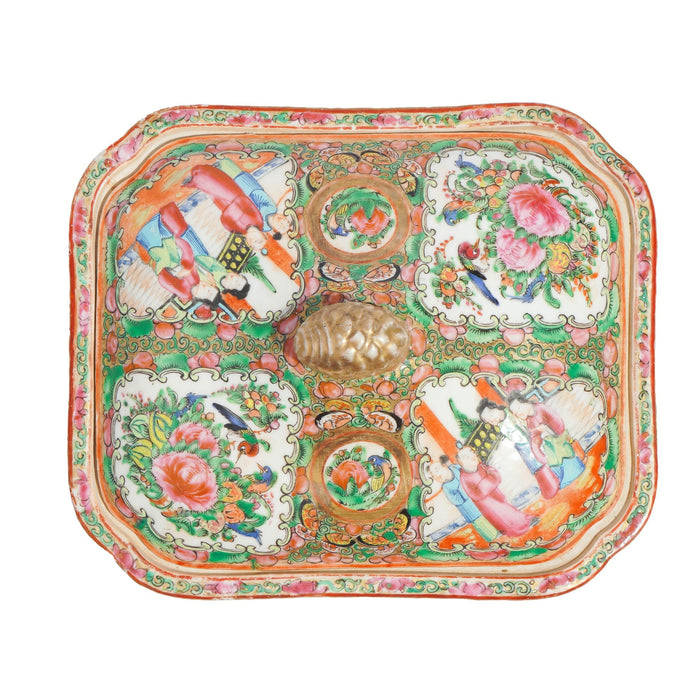Chinese Famille Rose medallion covered serving dish (c. 1875-1900)