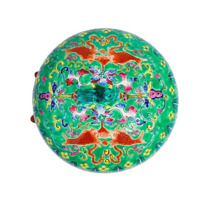 Chinese porcelain covered storage jar (c. 1870)