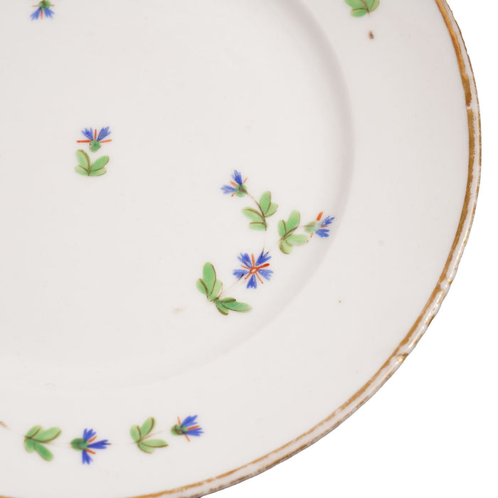Set of five Bourbon Sprig Paris porcelain tea plates by Charles Field Haviland (c. 1790)