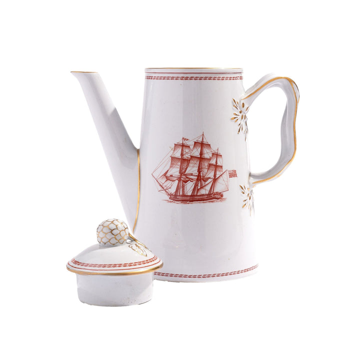 Lowestoft lighthouse coffee/tea pot in the Trade Winds pattern by Copeland Spode (1960-1995)