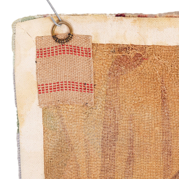 Large vintage hooked wall hanging of a jungle scene (c. 1950)