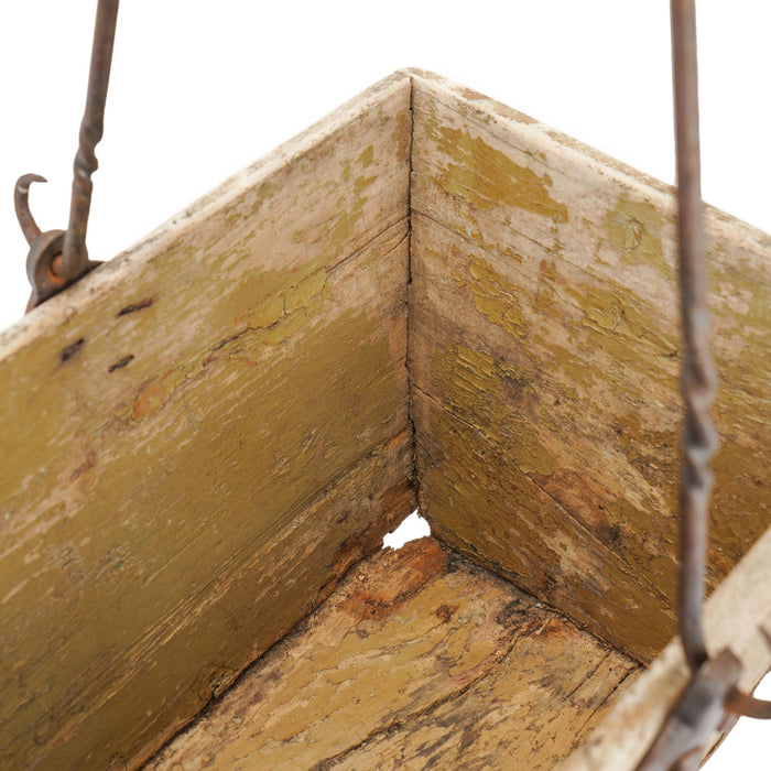 Distressed French painted wood garden trug (c. 1880-1910)