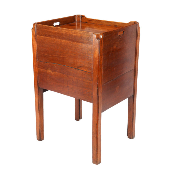 English Georgian gallery top commode (c. 1790-1810)