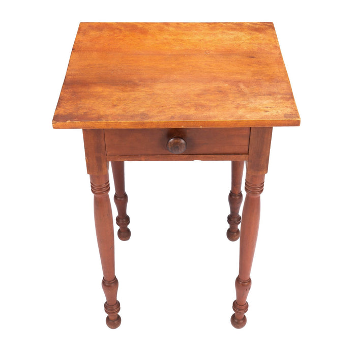 American country Sheraton stained birch one drawer stand (c. 1830)