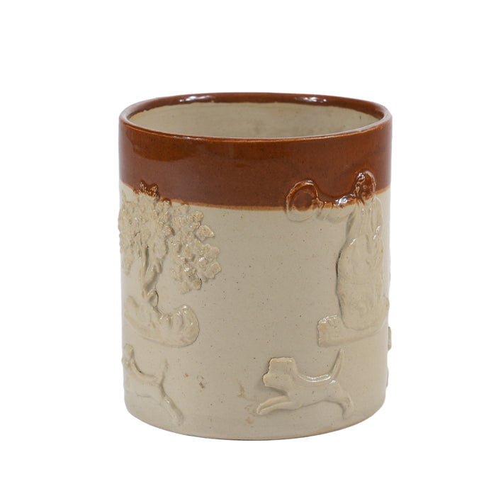 English salt glazed stoneware mug (c. 1840)