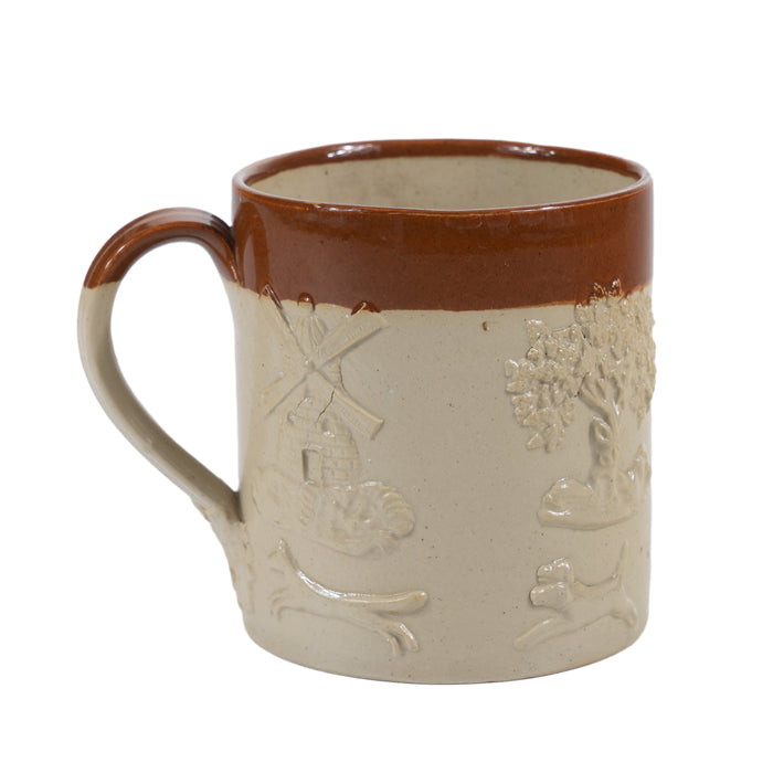 English salt glazed stoneware mug (c. 1840)