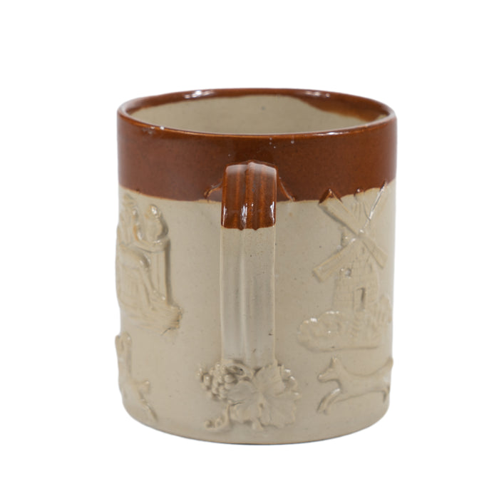 English salt glazed stoneware mug (c. 1840)