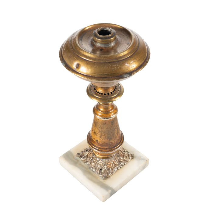 American brass astral lamp on marble base (c. 1840)