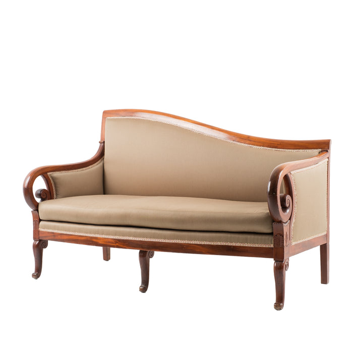 Neoclassic Cubus mahogany upholstered meridienne sofa (c. 1820)