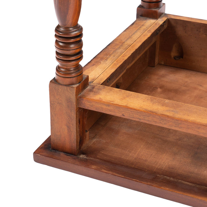 American Sheraton curly cherry wood one drawer stand (c. 1820)