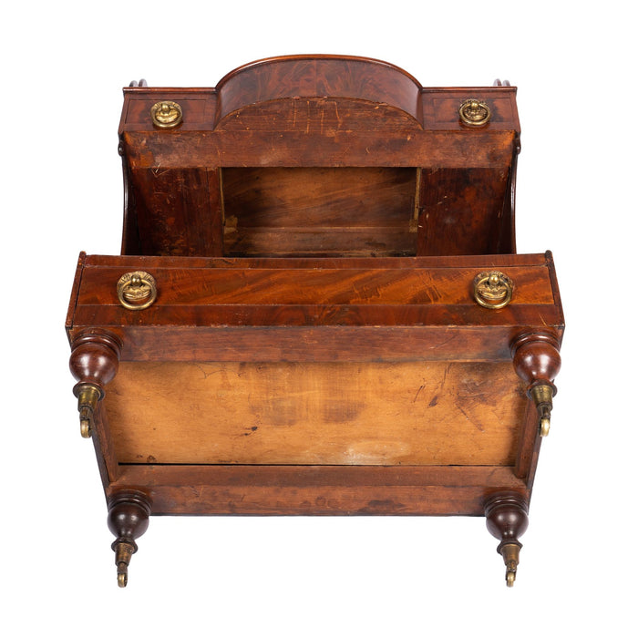 American mahogany demilune dressing stand on brass castors (c. 1830)