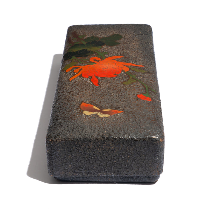 Japanese bark textured lacquer glove box (c. 1900)