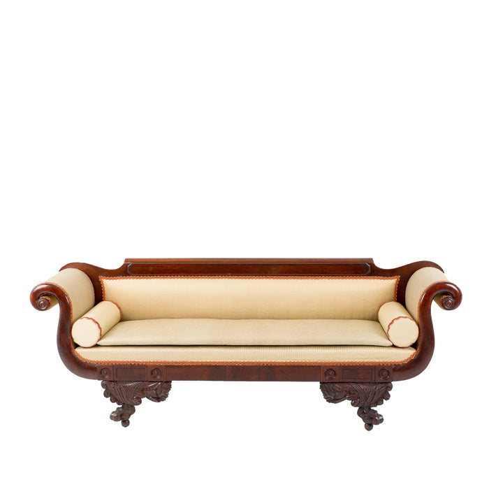 Philadelphia Neoclassic upholstered mahogany sofa (c. 1830)