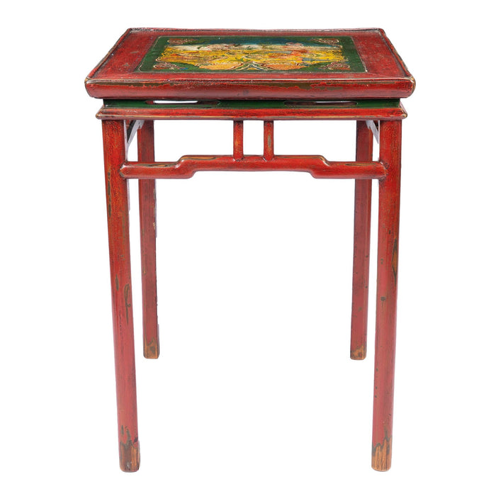Tibetan red lacquered side table (c. 1910)