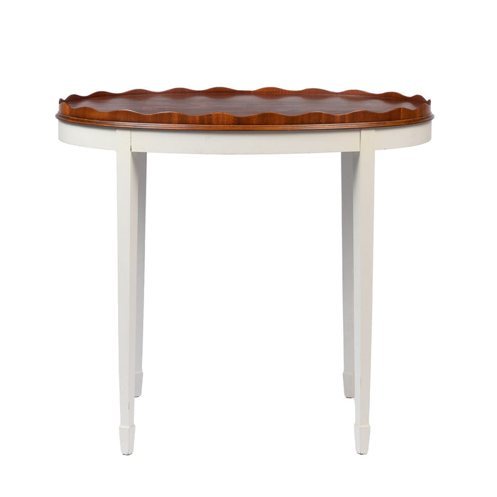 Vintage figured mahogany tray table on painted base