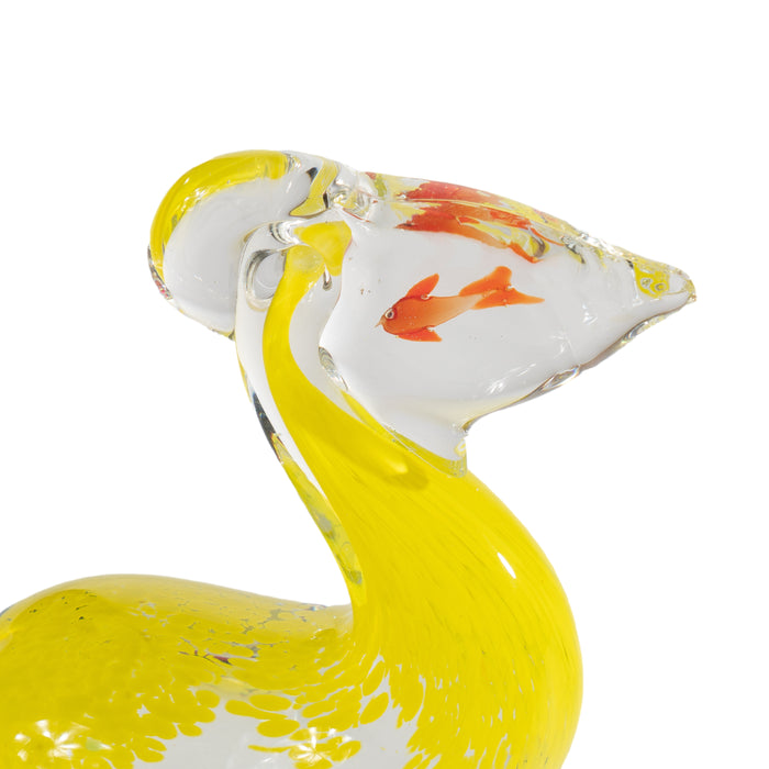 Venetian blown glass pelican sculpture (c. 1950)