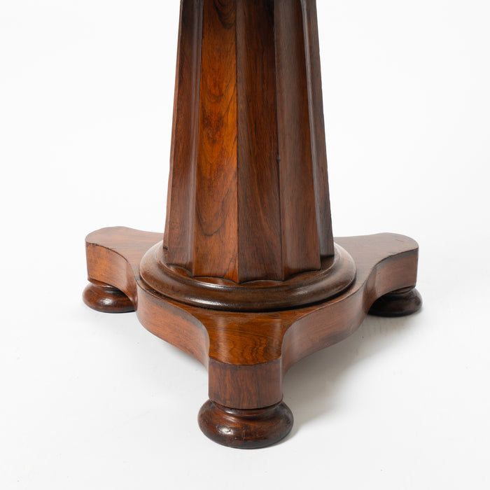 American Neoclassic upholstered rosewood pedestal piano stool (1830)