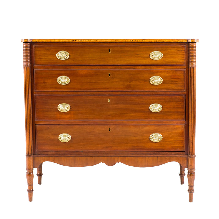 American Sheraton mahogany four drawer chest (c. 1810)