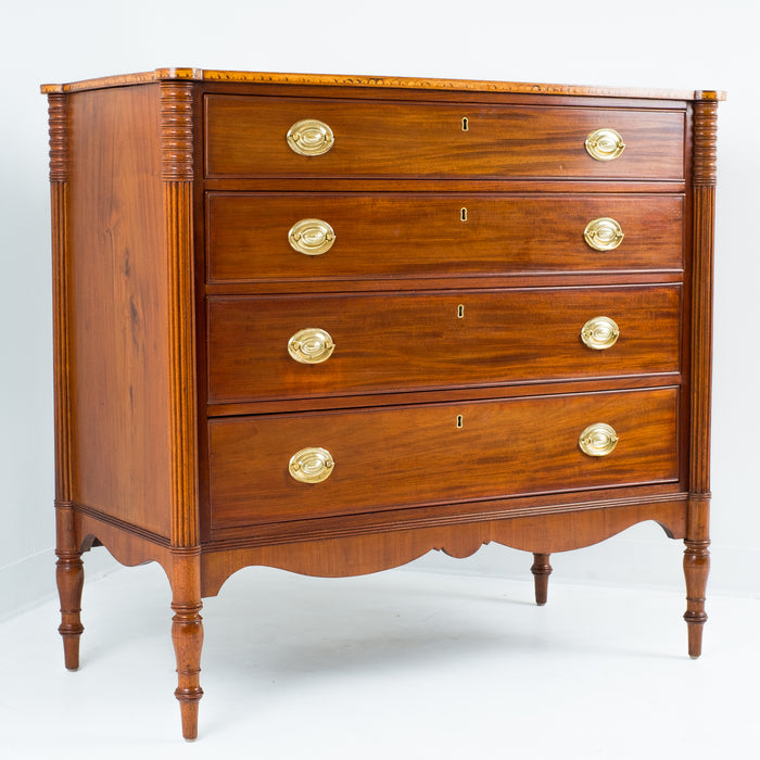 American Sheraton mahogany four drawer chest (c. 1810)