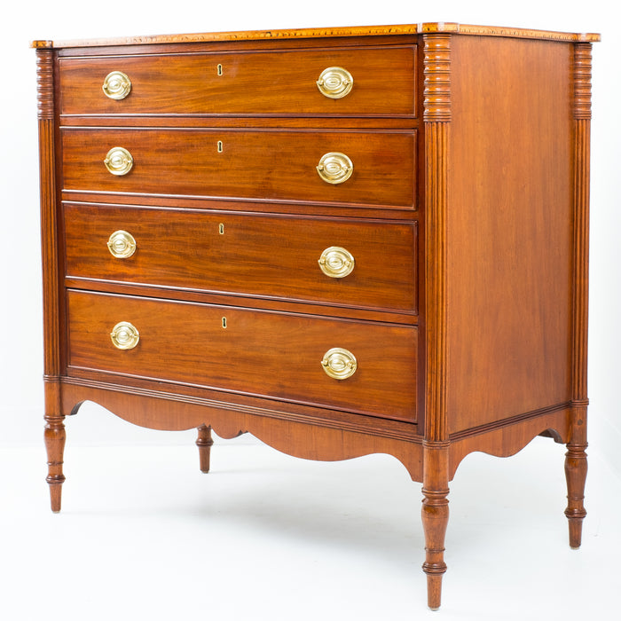 American Sheraton mahogany four drawer chest (c. 1810)
