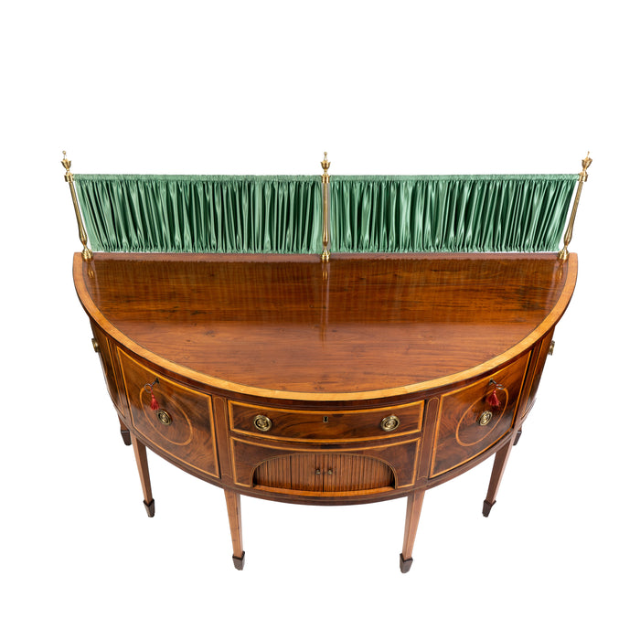 English George III inlaid demi lune console sideboard (c. 1780)