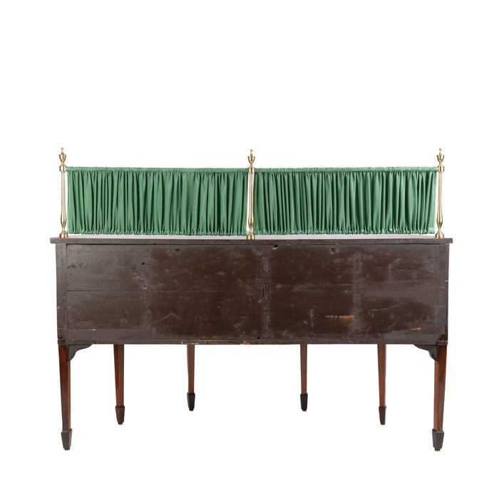 English George III inlaid demi lune console sideboard (c. 1780)