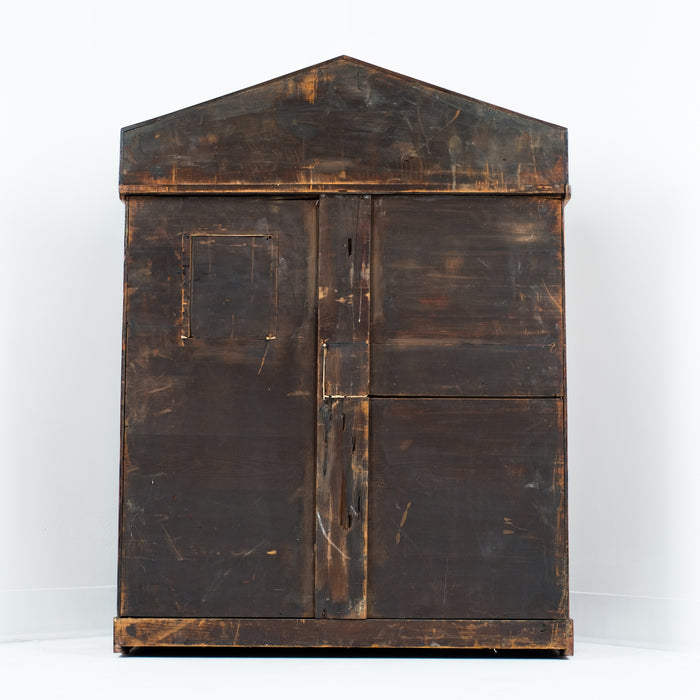 English two door mahogany server with pedimented backsplash (c. 1820)
