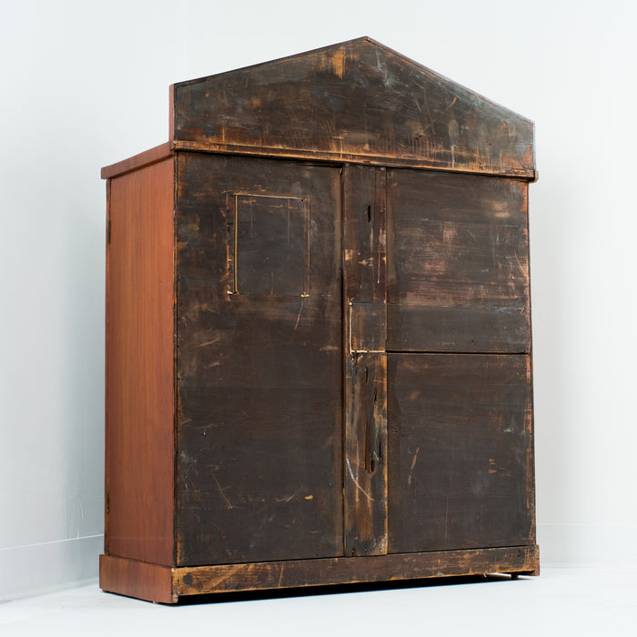 English two door mahogany server with pedimented backsplash (c. 1820)