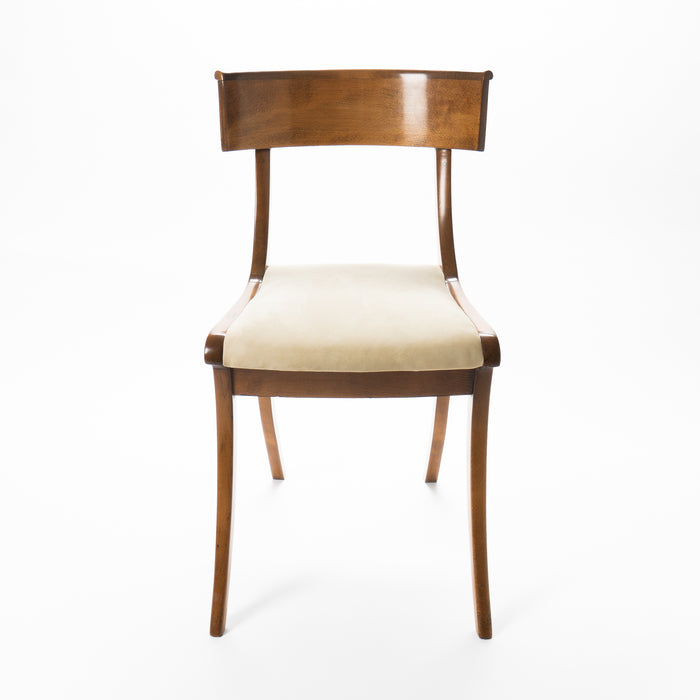 Set of three sabre leg Klismos form side chairs (c. 1820)