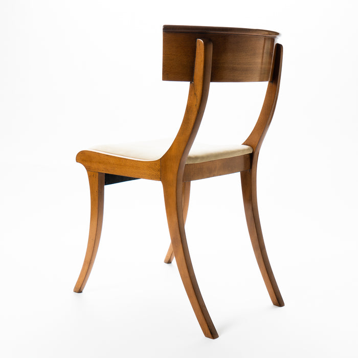Set of three sabre leg Klismos form side chairs (c. 1820)