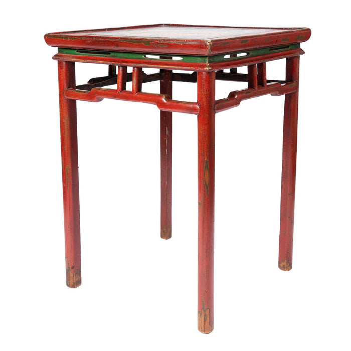 Tibetan red lacquered side table (c. 1910)